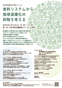 学術フォーラム「食料システムから地球温暖化の抑制を考える」
