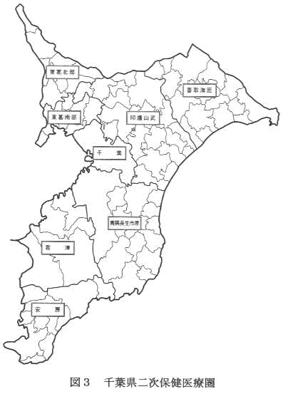図3 千葉県二次保健医療圏