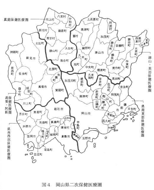 図4 岡山県二次保健医療圏